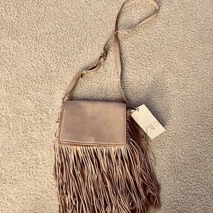 Zara Suede crossbody bag with tags